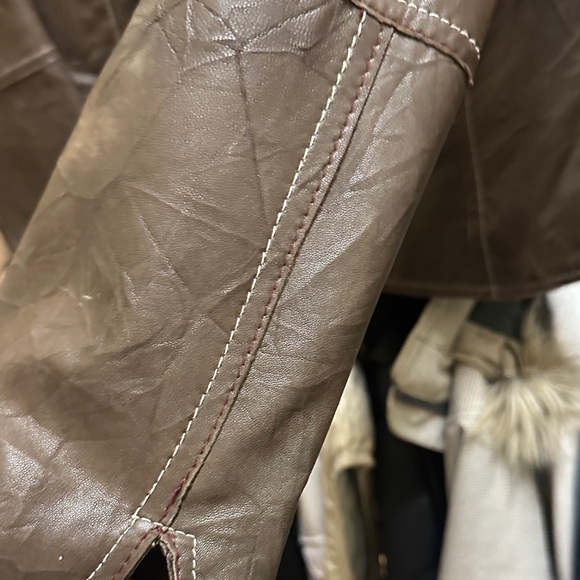 Tribal  Brown Leather Jacket - Picture 7 of 13